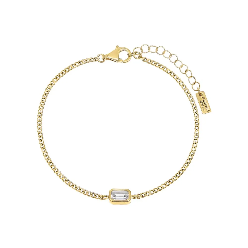Emerald Bezel Cuban Bracelet