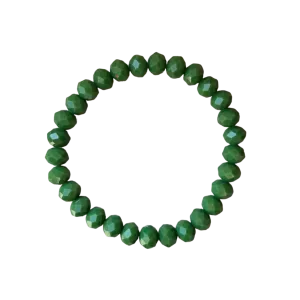 Emerald City Green Faceted Rondelle 8mm Bracelet