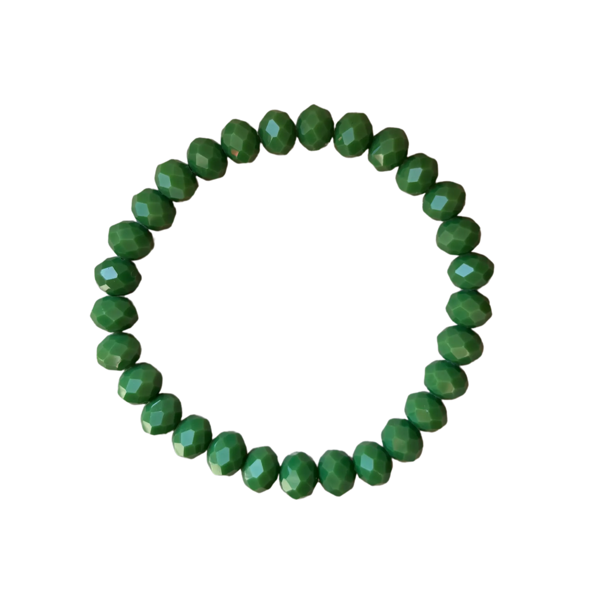 Emerald City Green Faceted Rondelle 8mm Bracelet
