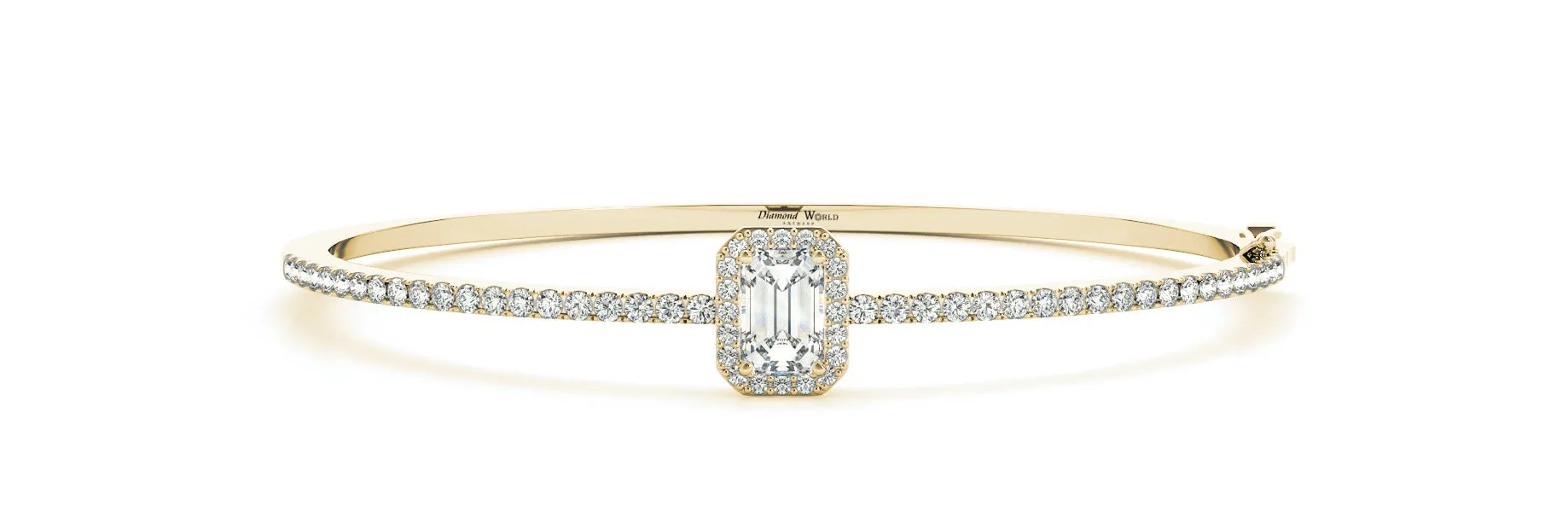 Emerald cut & Brilliant cut Diamonds Bangle