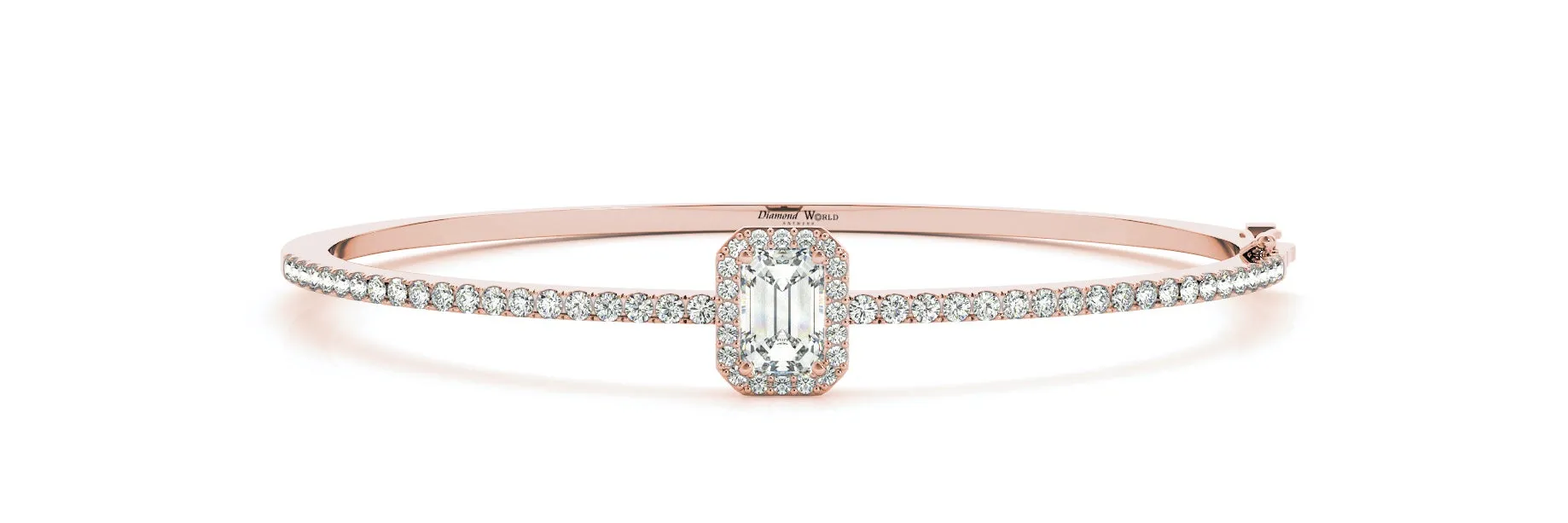 Emerald cut & Brilliant cut Diamonds Bangle