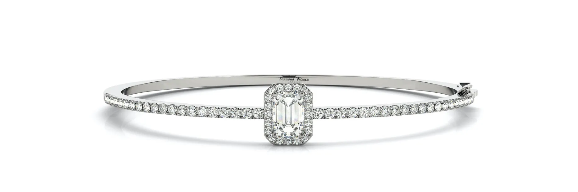 Emerald cut & Brilliant cut Diamonds Bangle