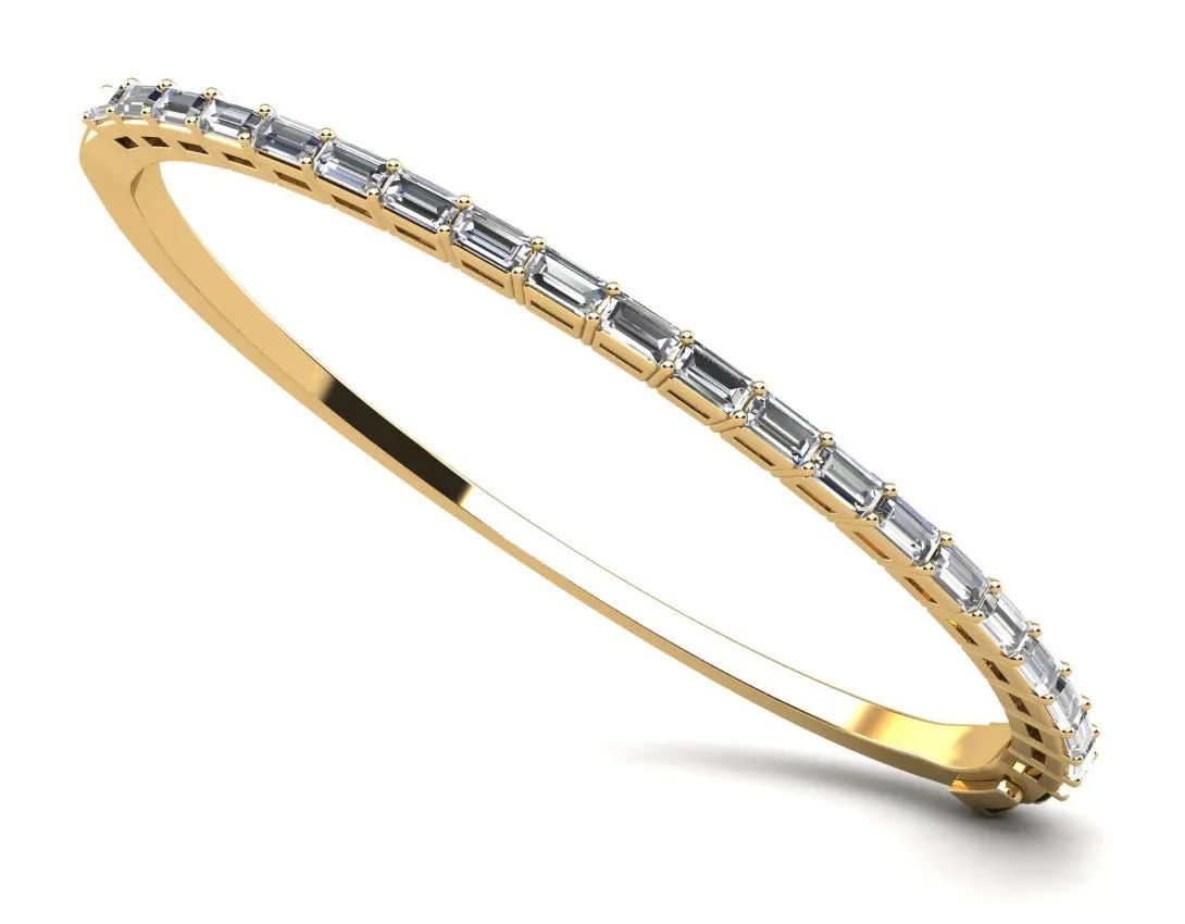 Emerald Cut Diamond Bangle with 2.94 ct.(finished) 4x2mm
