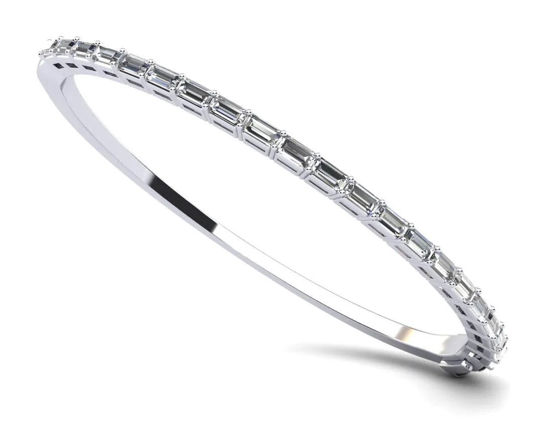 Emerald Cut Diamond Bangle with 2.94 ct.(finished) 4x2mm