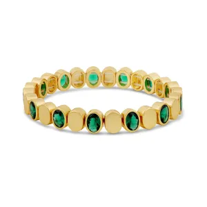 Emerald Oval Stretchy Bracelet