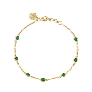 Emerald Round Bracelet In 18K Yellow Gold