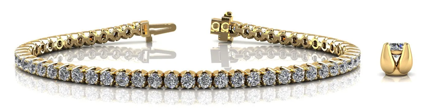 Enchanted Tulip Lab-Grown Diamond Tennis Bracelet with 3.84 ct.(finished) 2.5mm