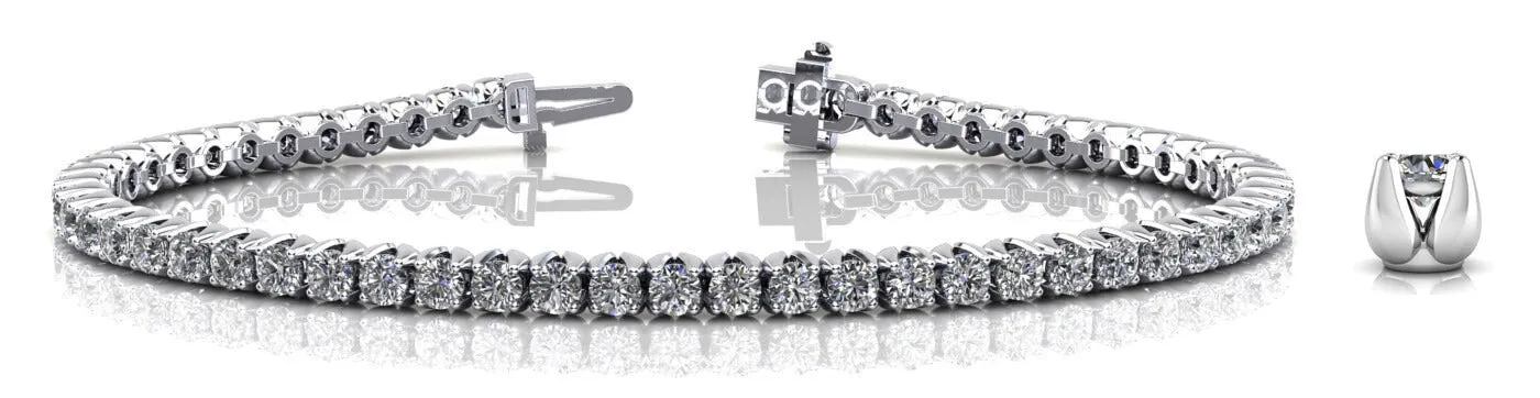 Enchanted Tulip Lab-Grown Diamond Tennis Bracelet with 3.84 ct.(finished) 2.5mm