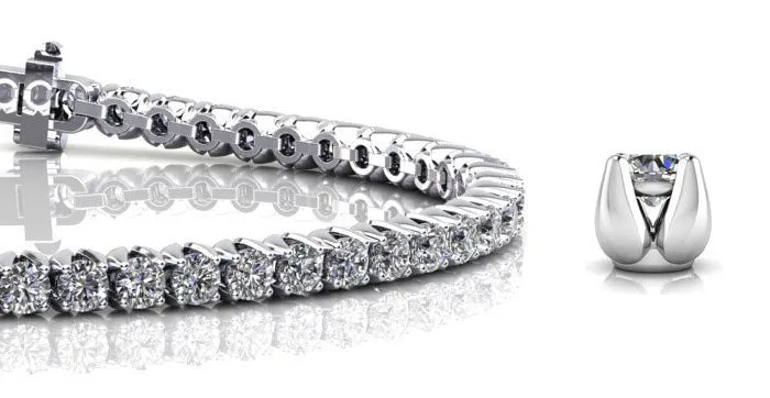Enchanted Tulip Lab-Grown Diamond Tennis Bracelet with 3.84 ct.(finished) 2.5mm