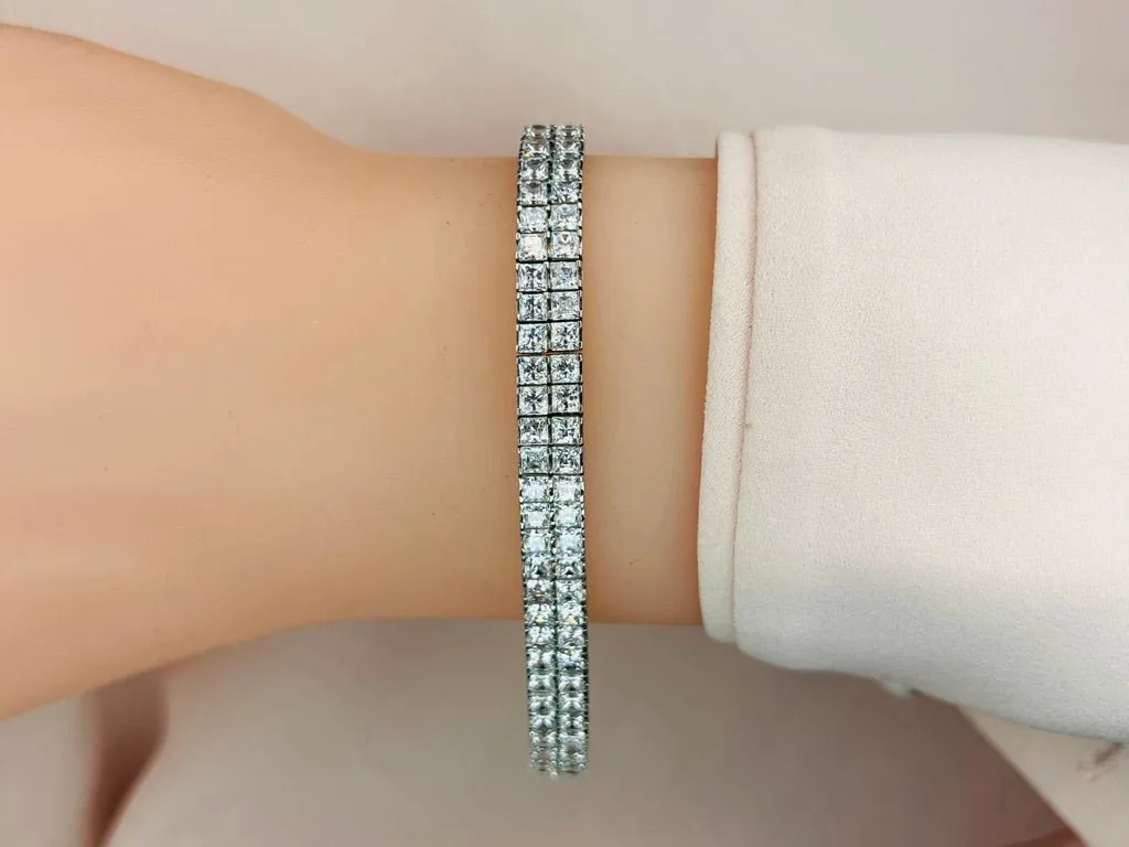 Endless Dreams Princess Cut Tennis Diamond Bracelet with 8.40 ct.(finished) 1.9mm