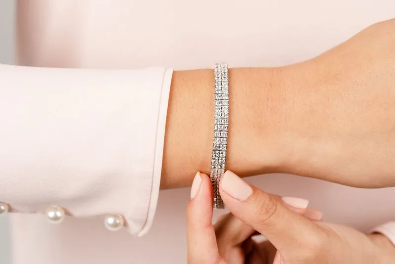 Endless Dreams Princess Cut Tennis Diamond Bracelet with 8.40 ct.(finished) 1.9mm
