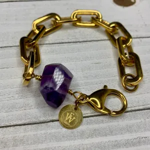 Erika Williner Designs - Gold Linx Bracelet With Amethyst