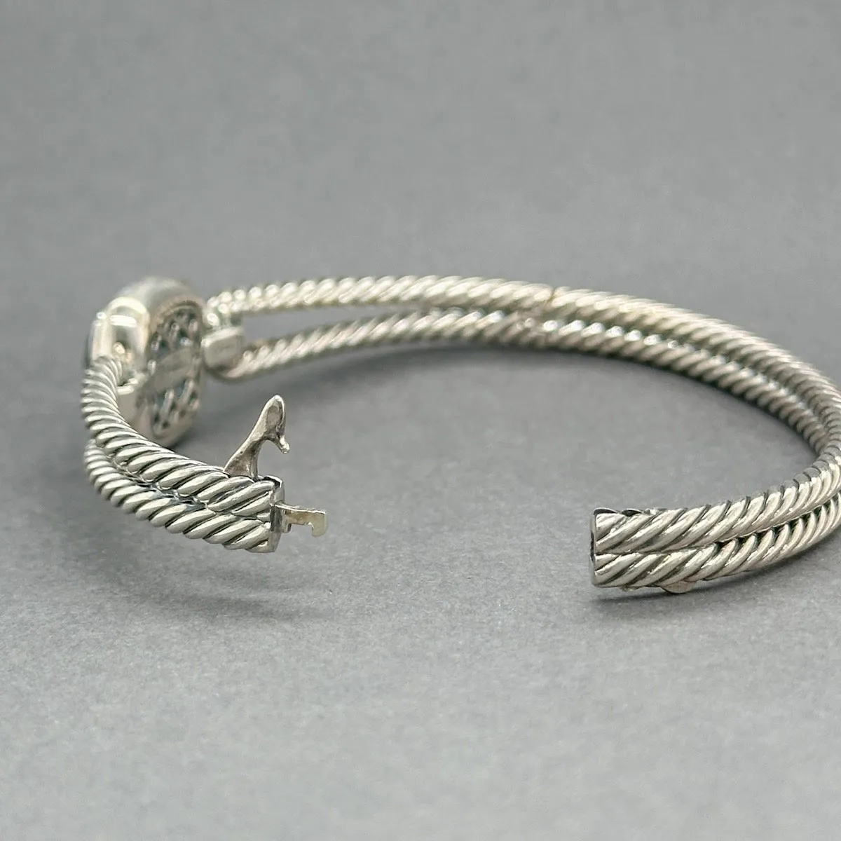 Estate David Yurman SS Albion Amethyst & Diamond Bracelet
