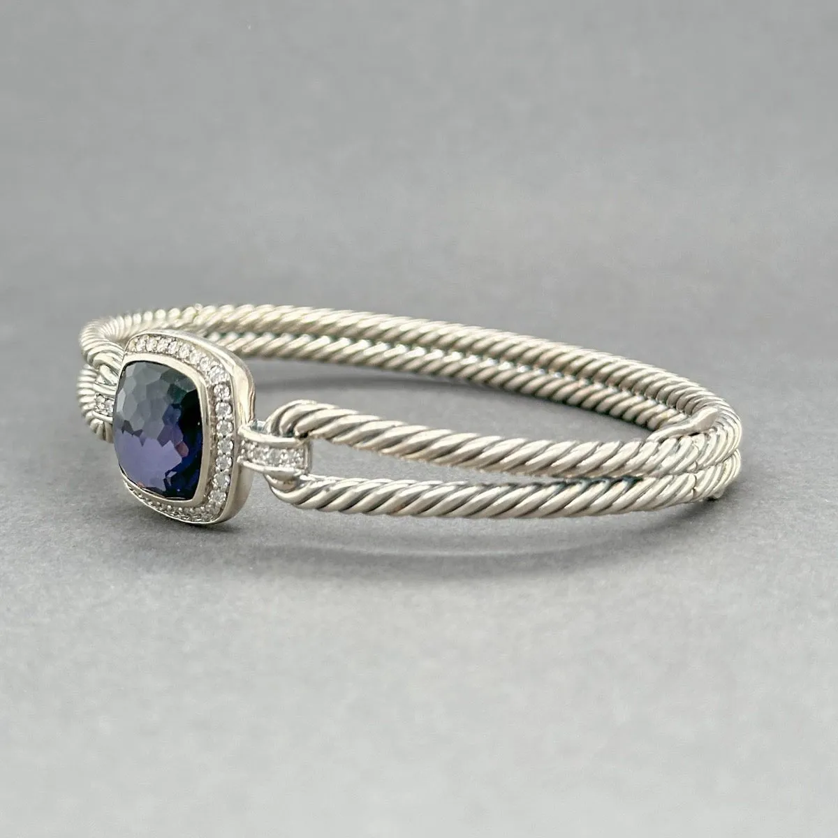 Estate David Yurman SS Albion Amethyst & Diamond Bracelet