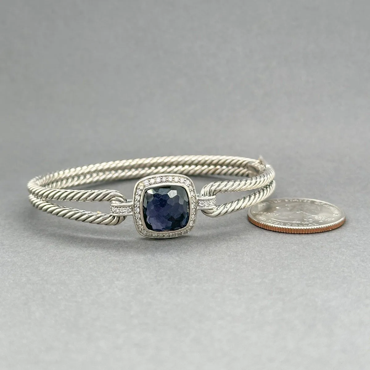 Estate David Yurman SS Albion Amethyst & Diamond Bracelet