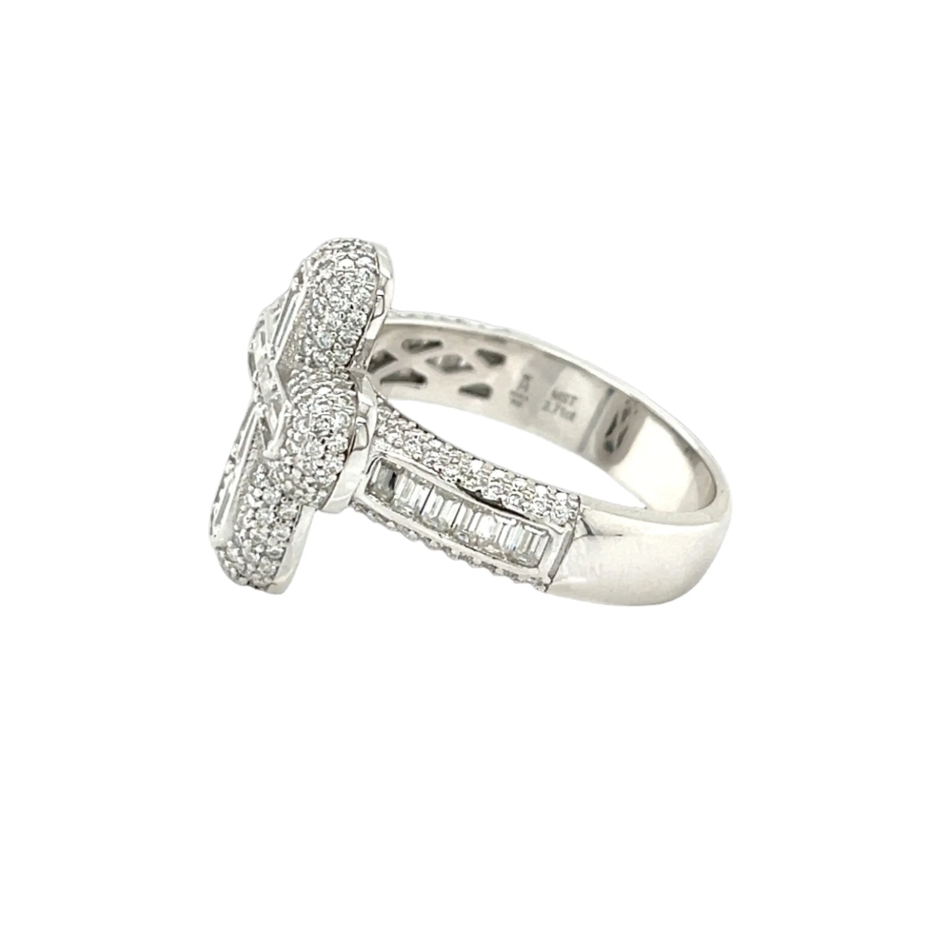 Faithful Elegance Lab-Created Moissanite Sterling Silver Cross Ring - M103199