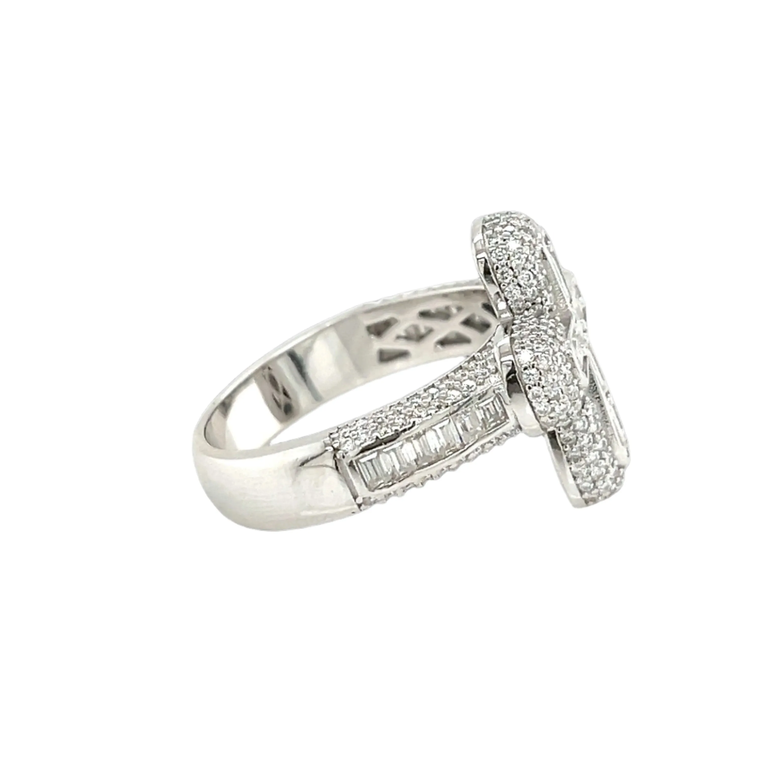 Faithful Elegance Lab-Created Moissanite Sterling Silver Cross Ring - M103199