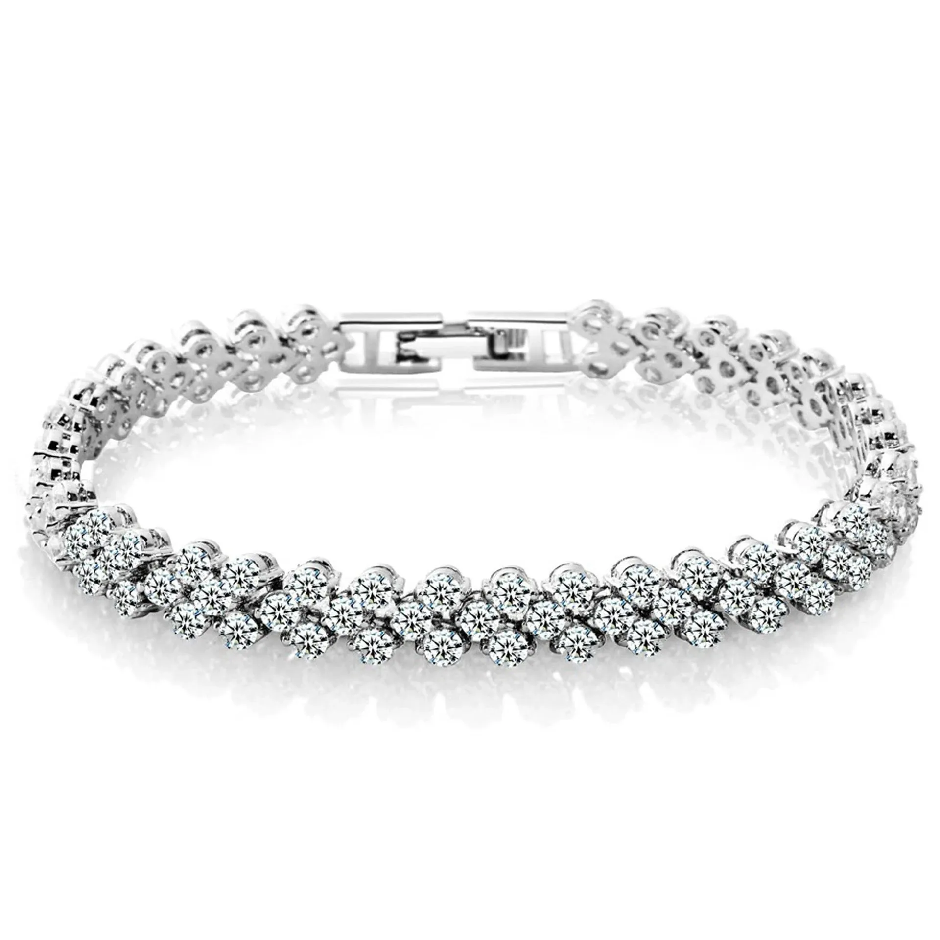Fashion Women Silver Crystal Diamond Bracelet