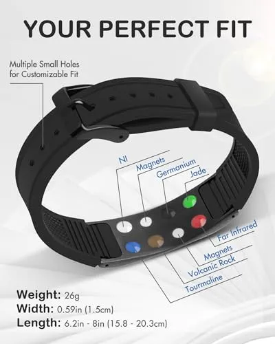 Feraco Ultra Strength Magnetic Bracelets for Men Women, 7 in 1 Protection Silicone Sports Wristband for Balance & Energy