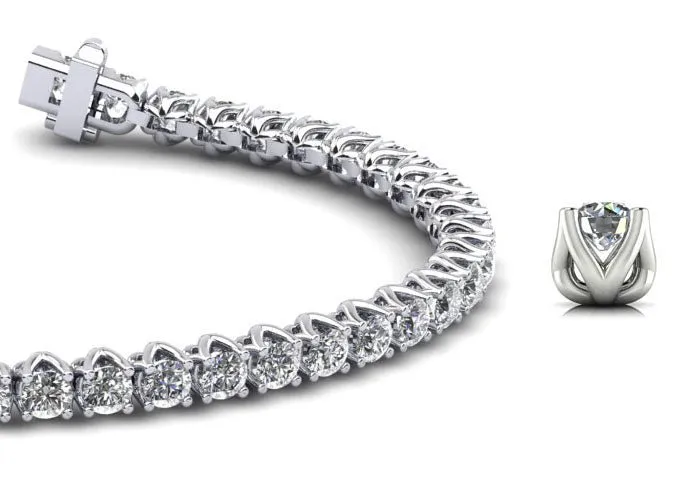 Fiery Flame Lab-Grown Diamond Tennis Bracelet with 6.72 ct.(finished) 3.5mm
