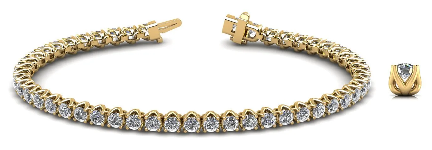 Fiery Flame Lab-Grown Diamond Tennis Bracelet with 6.72 ct.(finished) 3.5mm