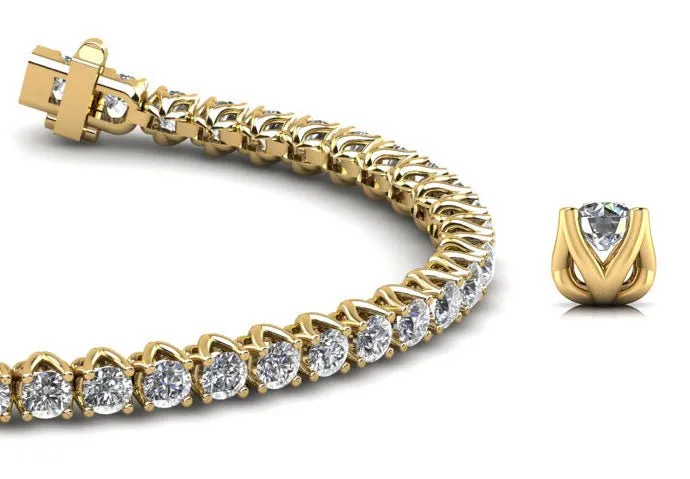Fiery Flame Lab-Grown Diamond Tennis Bracelet with 6.72 ct.(finished) 3.5mm