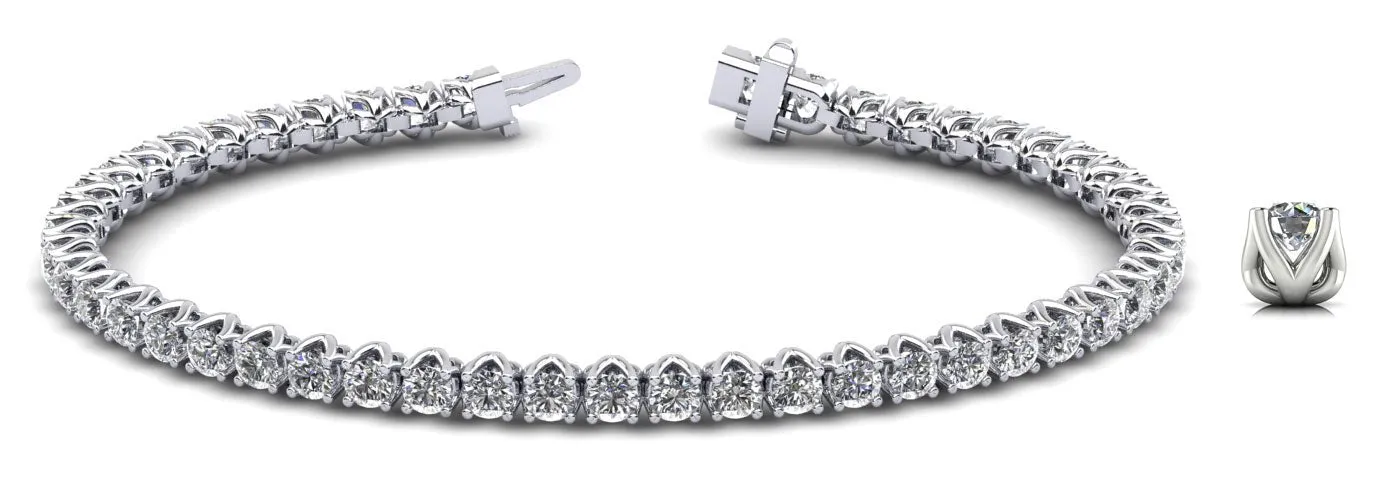 Fiery Flame Lab-Grown Diamond Tennis Bracelet with 6.72 ct.(finished) 3.5mm