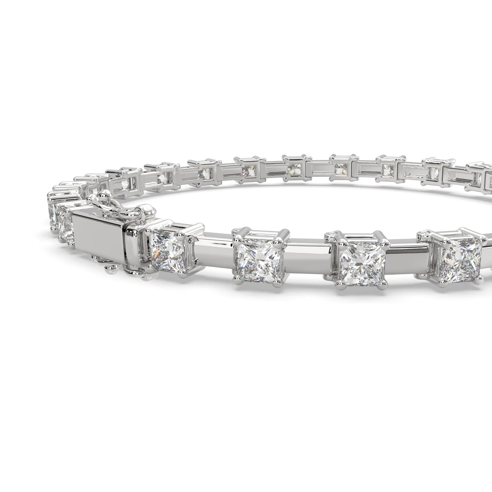 Fioralba Princess Cut Diamond Tennis Bracelet Prong Set (6 ctw)