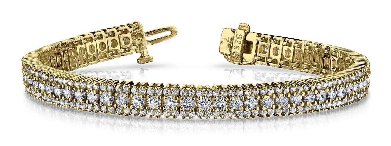 Flashy Prong Set Diamond Bracelet with 8.91 ct.(finished) 1.5mm, 3mm