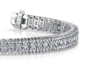 Flashy Prong Set Diamond Bracelet with 8.91 ct.(finished) 1.5mm, 3mm