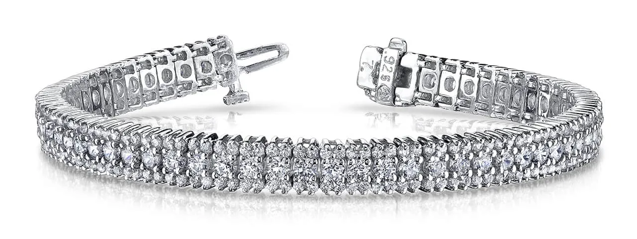 Flashy Prong Set Diamond Bracelet with 8.91 ct.(finished) 1.5mm, 3mm