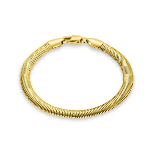 Flat Snake Bracelet with Diamond-Shaped Design & Copper Finish