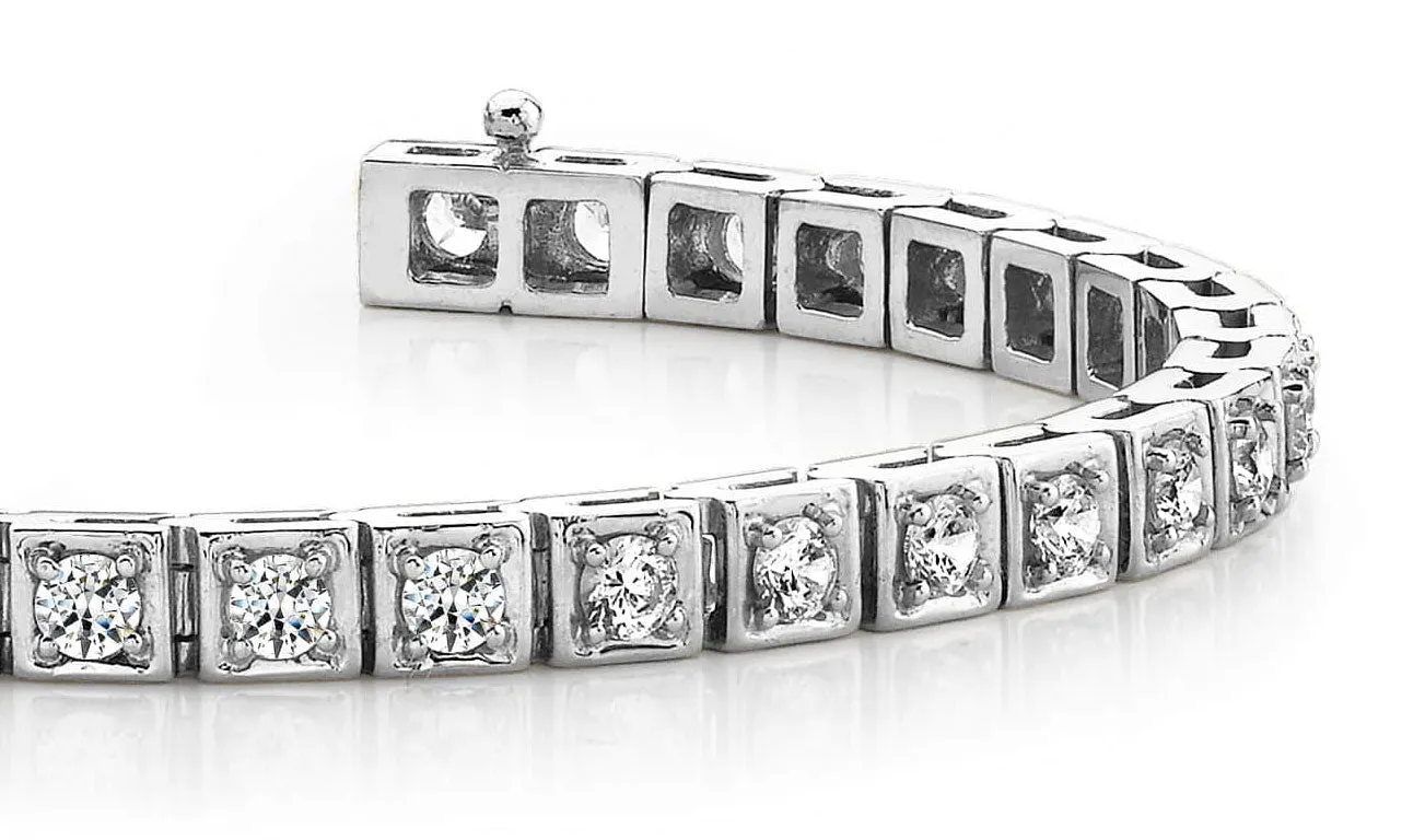 Floating Diamond Box Lab-Grown Diamond Tennis Bracelet with 2.46 ct.(finished) 2.5mm