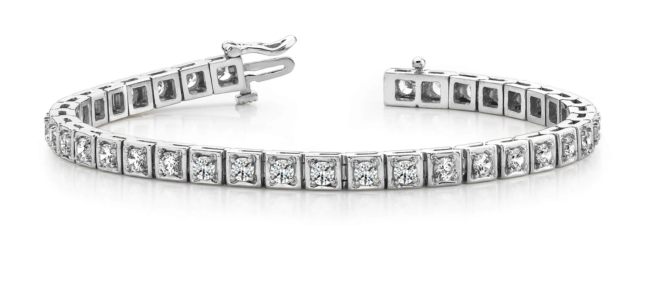 Floating Diamond Box Lab-Grown Diamond Tennis Bracelet with 2.46 ct.(finished) 2.5mm