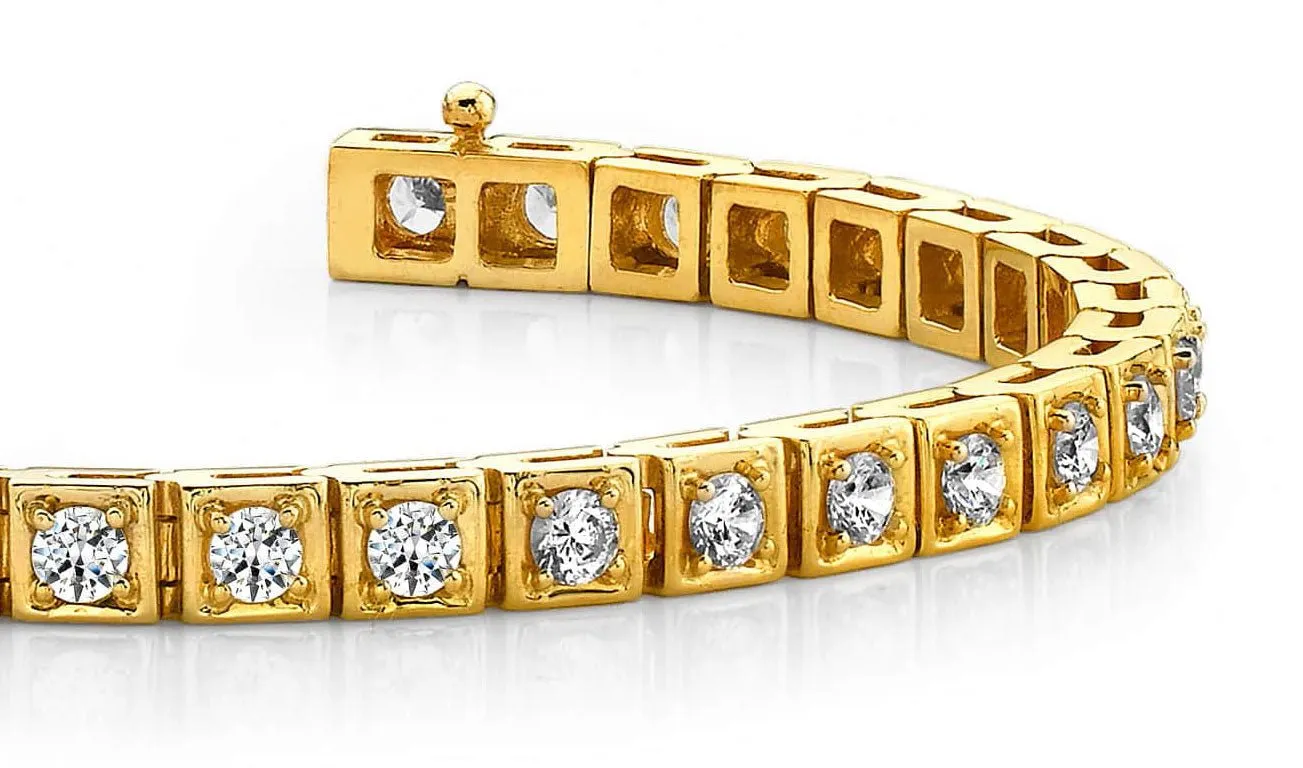 Floating Diamond Box Lab-Grown Diamond Tennis Bracelet with 2.46 ct.(finished) 2.5mm