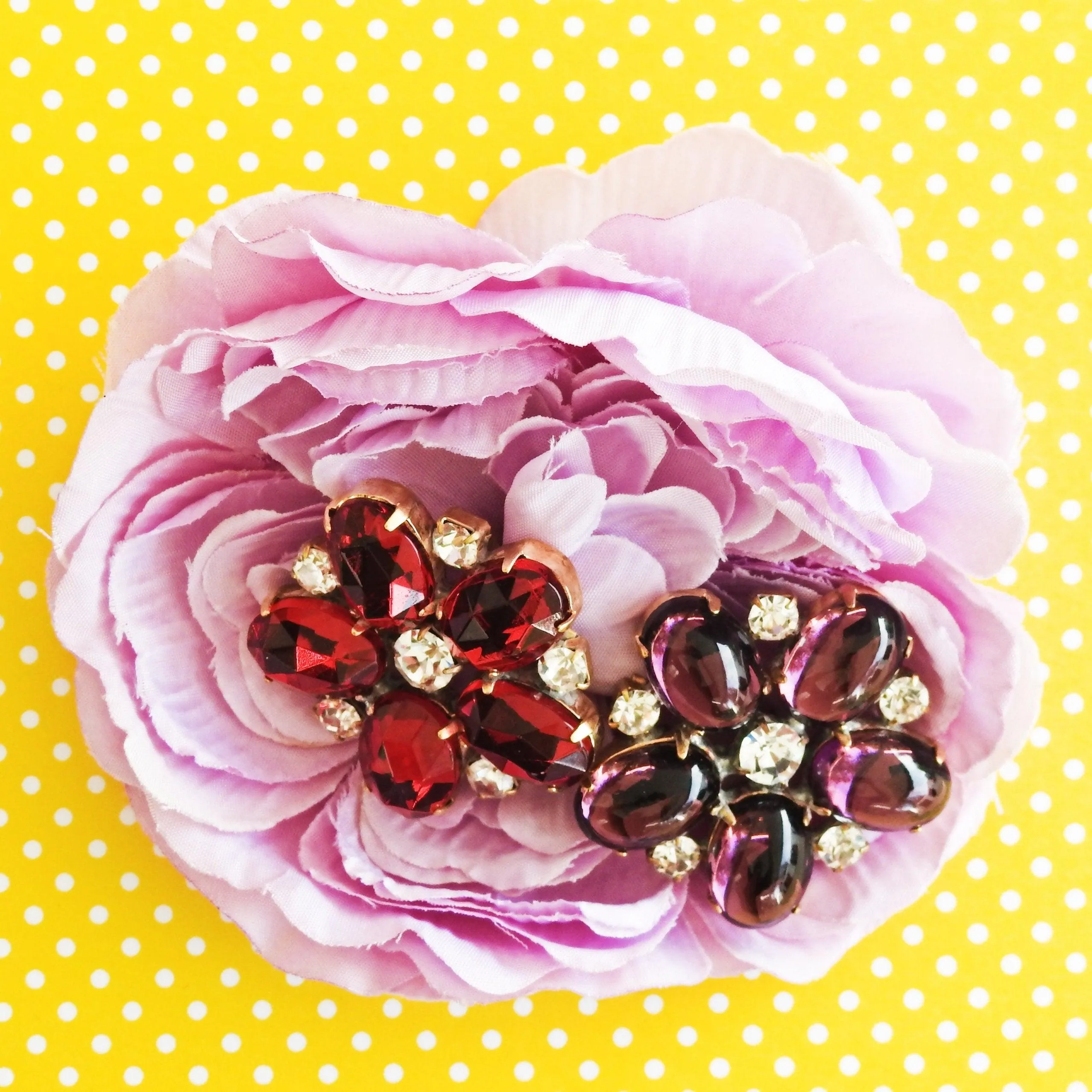 Floral glass buttons
