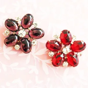 Floral glass buttons
