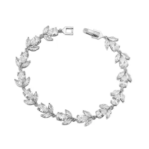Flower Blossom Cubic Zirconia Tennis Bracelets with Marquise and Oval Cut AAA  Cubic Zirconia