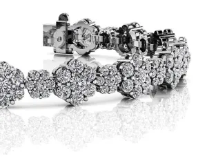 Flower Cluster Diamond Bracelet with 8.46 ct.(finished)