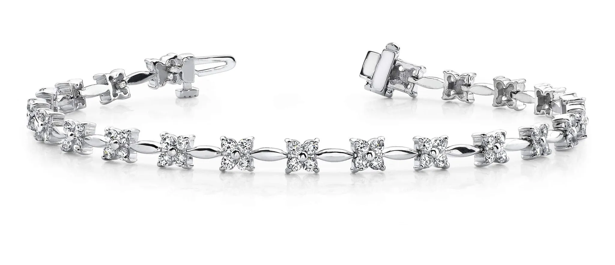Flower Link Lab-Grown Diamond Bracelet with 1.94 ct.(finished) 1.7mm