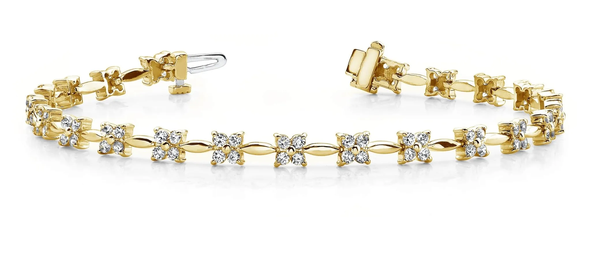 Flower Link Lab-Grown Diamond Bracelet with 1.94 ct.(finished) 1.7mm