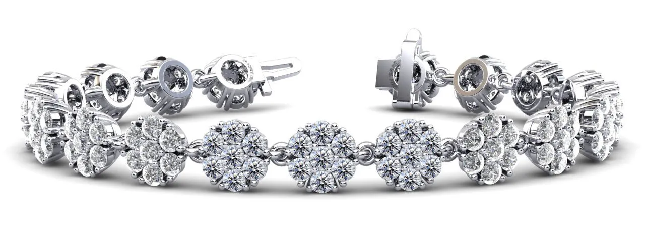 Flowers Of Love Diamond Bracelet with 7.98 ct.(finished) 2.5mm