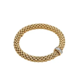 Fope 18K Yellow Gold Love Nest Flex it Diamond Rondel Bracelet