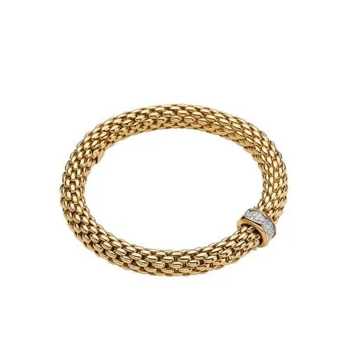 Fope 18K Yellow Gold Love Nest Flex it Diamond Rondel Bracelet