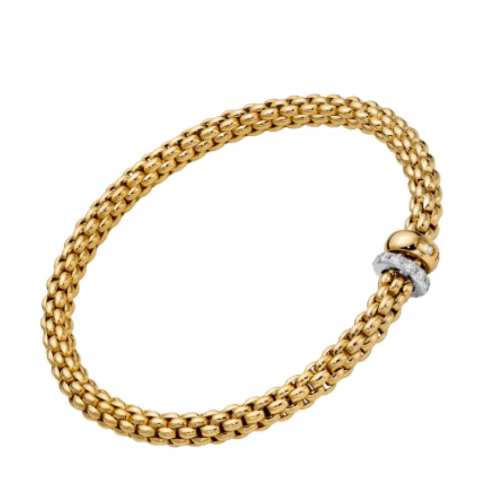 FOPE 18K Yellow Gold Solo Flex-it Bracelet with Diamonds