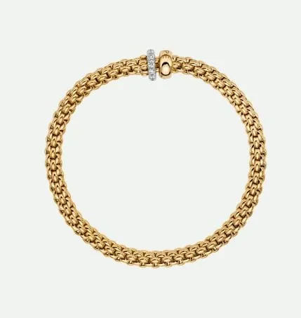 FOPE 18K Yellow Gold Solo Flex-it Bracelet with Diamonds