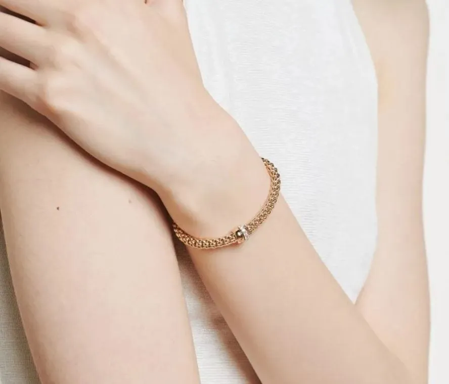 FOPE 18K Yellow Gold Solo Flex-it Bracelet with Diamonds