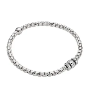 FOPE Rhombus Set Pave Diamond Trio Rondel Bracelet (73301B)