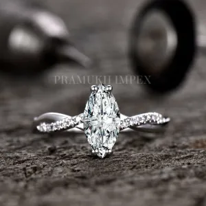 Forever One Moissanite Engagement Ring Cluster Promise Diamond Eternity wedding Band For Women Vintage Unique Anniversary Gift For ger