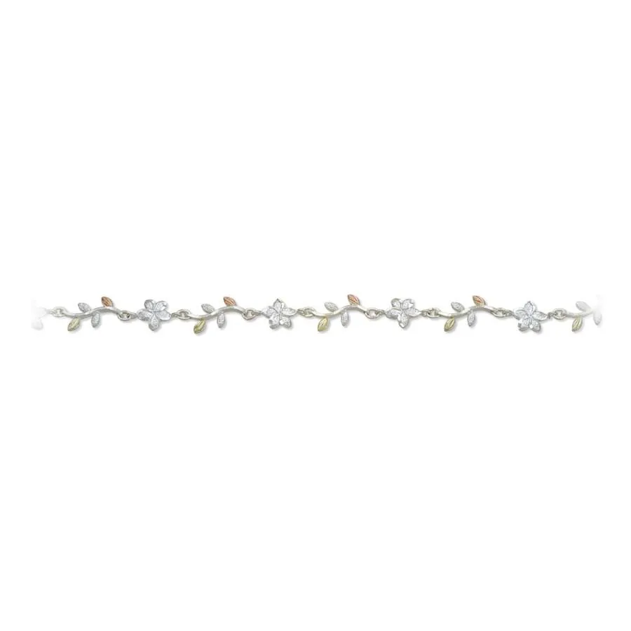 Forget Me Not - Sterling Silver Black Hills Gold Bracelet